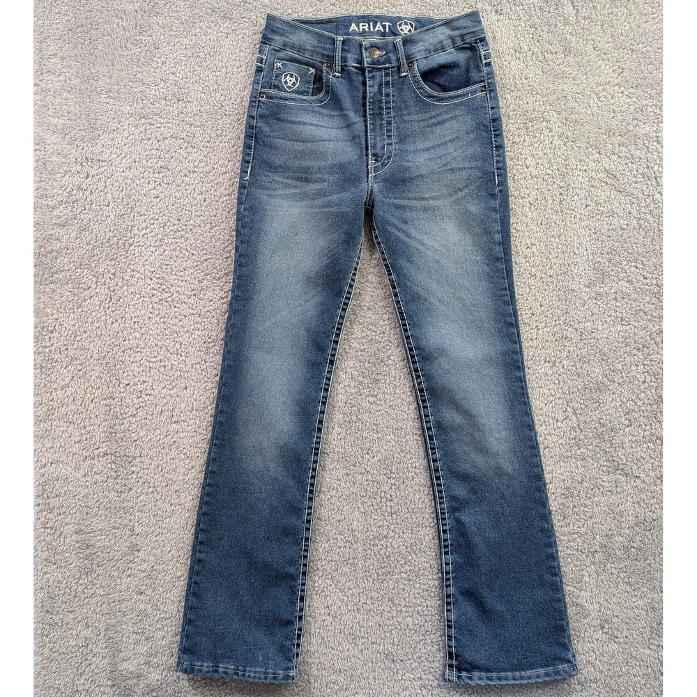 Ariat Junior's Size 9 Bootcut Jeans Denim Embroidered Pocket Western Style